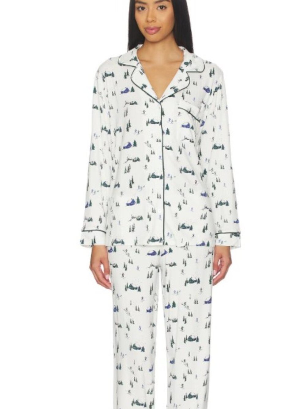 Eberyjey L Pajama Set Gisele Printed Long Pj Set Pants & Top NEW NWT $158